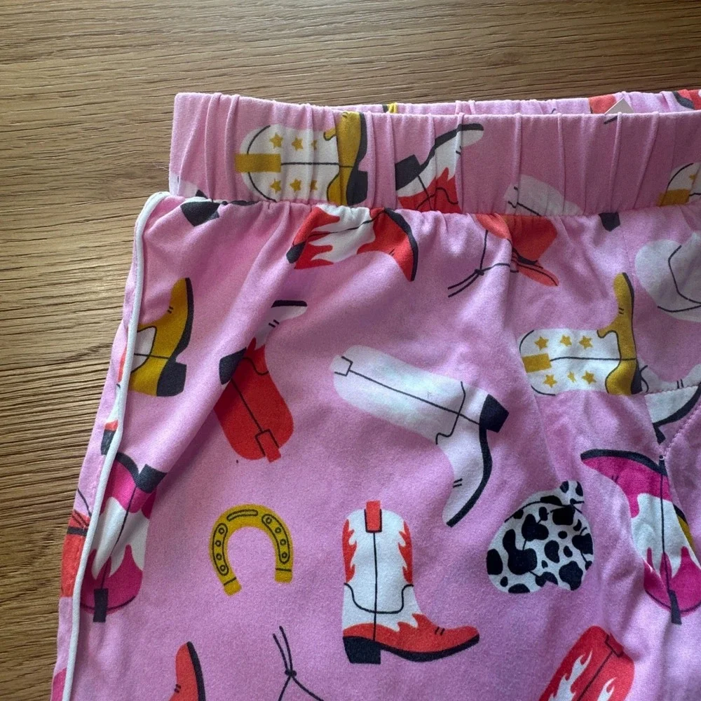Art Class Girls Pink Western Cowboy Boot Pajama Shorts XL 14 NWT 8LRZ5L